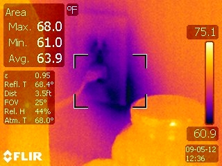 Cold air around electrical receptacle